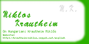 miklos krautheim business card